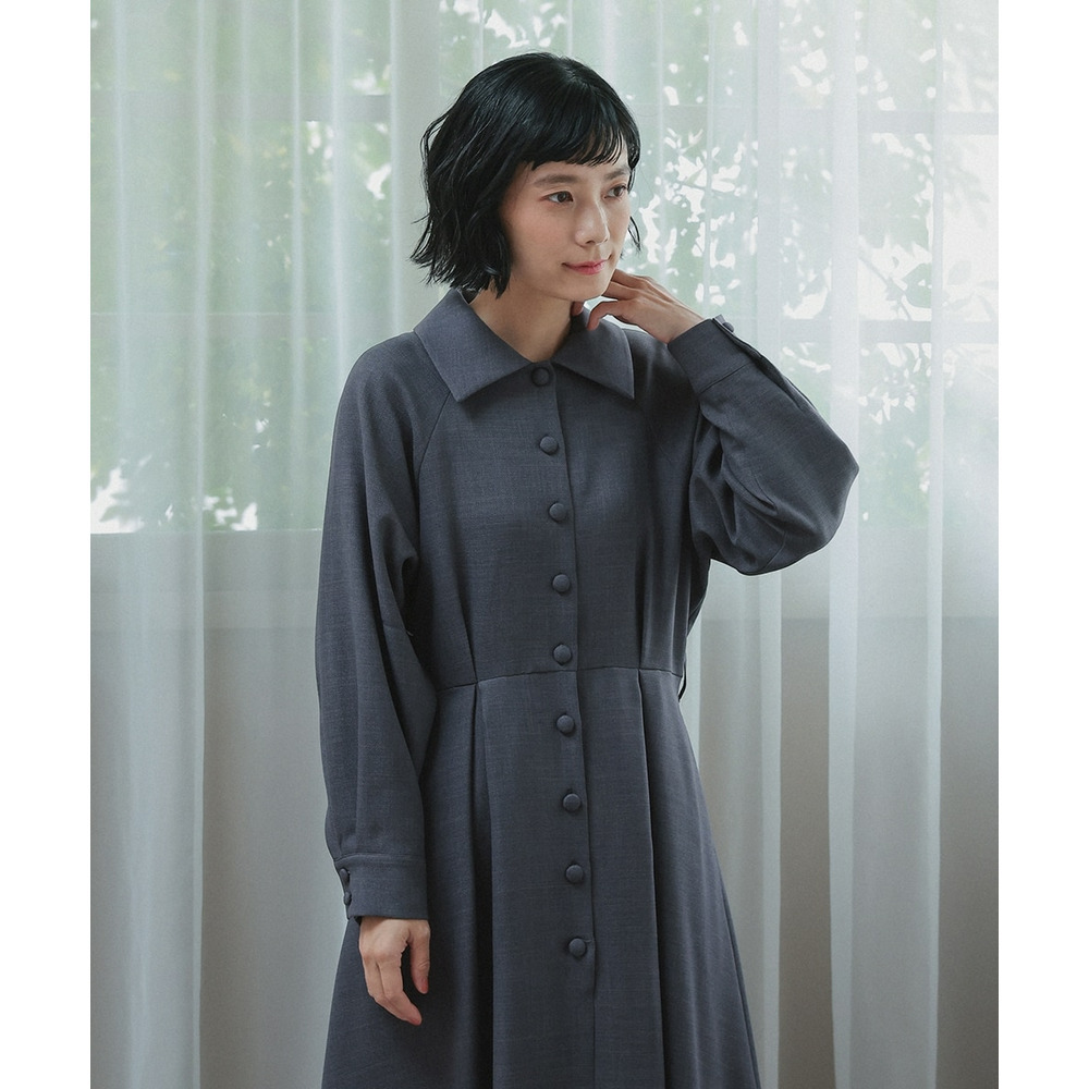 【入学式・卒業式・フォーマル】ベルテッドラグランコートワンピース(共布ベルト・ブローチ付) 大きいサイズ Neina8