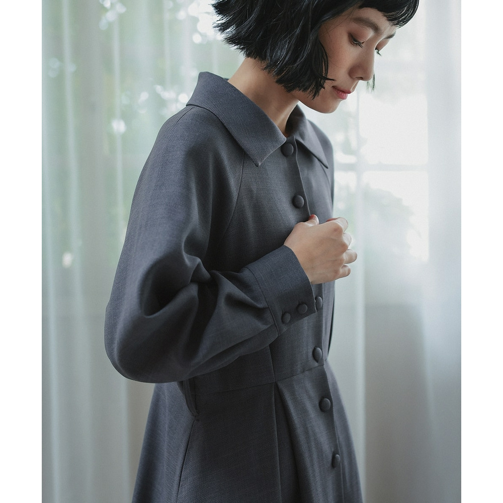 【入学式・卒業式・フォーマル】ベルテッドラグランコートワンピース(共布ベルト・ブローチ付) 大きいサイズ Neina9