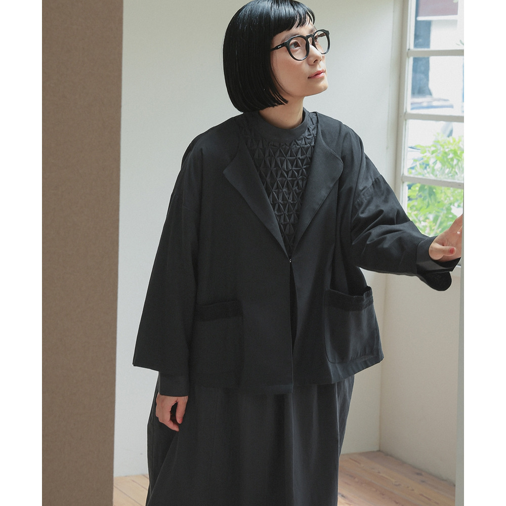 【入学式・卒業式・フォーマル】スモッキング刺繍ワンピース+ラペルデザインジャケットアンサンブル 大きいサイズ Neina12