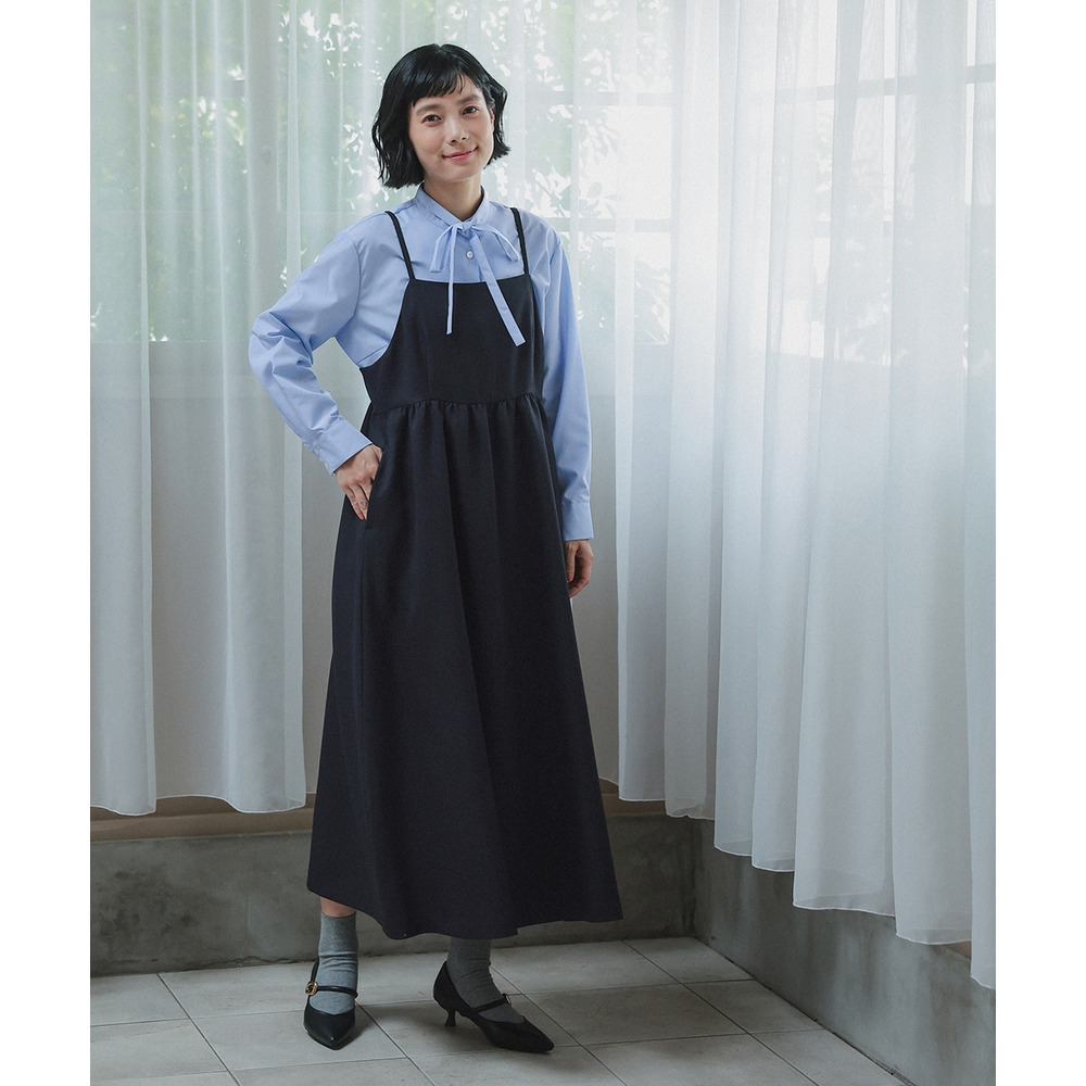 【入学式・卒業式・フォーマル】ドビー織ジャケットアンサンブル3点セット(ジャケット+ブラウス+キャミワンピース) 大きいサイズ Neina13