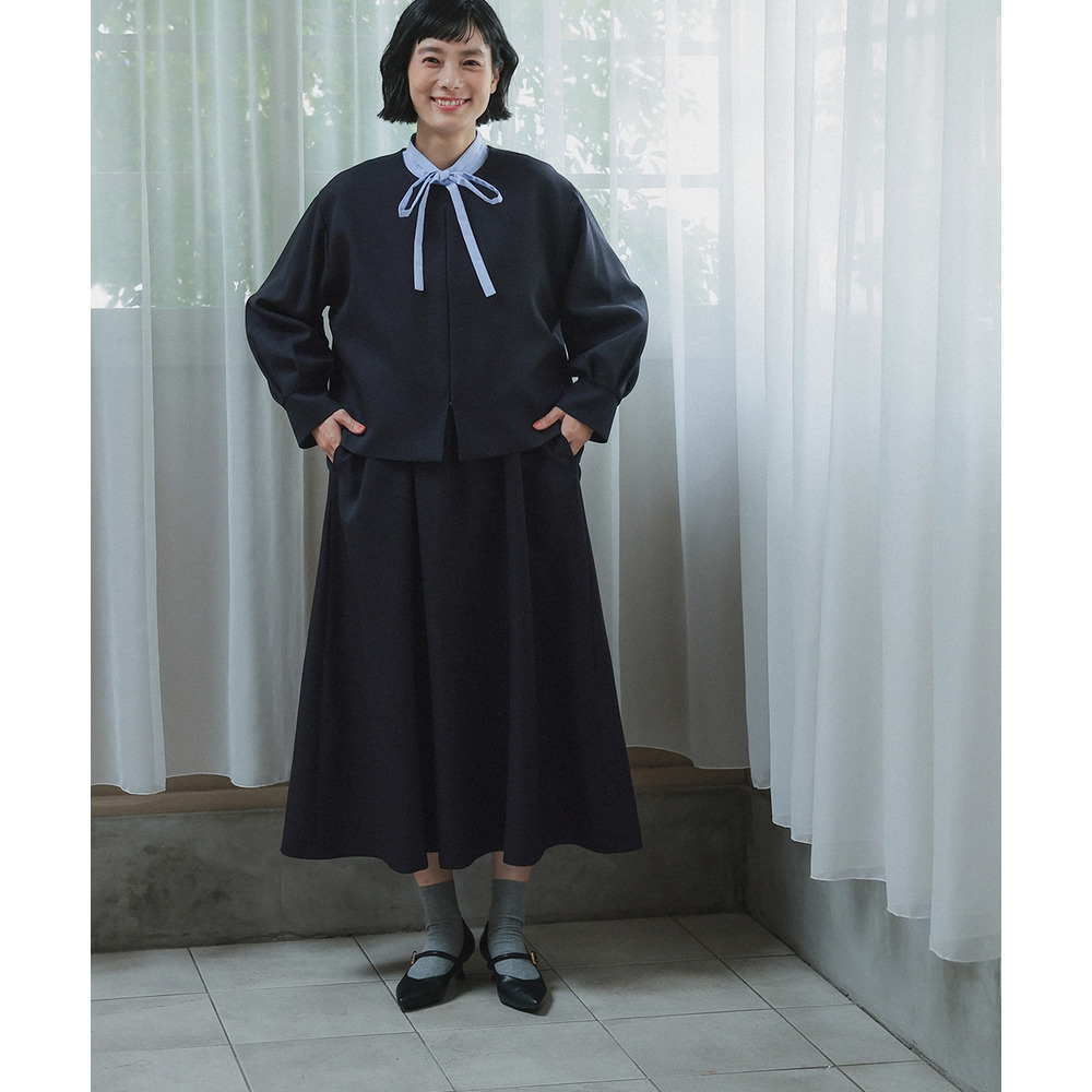 【入学式・卒業式・フォーマル】ドビー織ジャケットアンサンブル3点セット(ジャケット+ブラウス+キャミワンピース) 大きいサイズ Neina18
