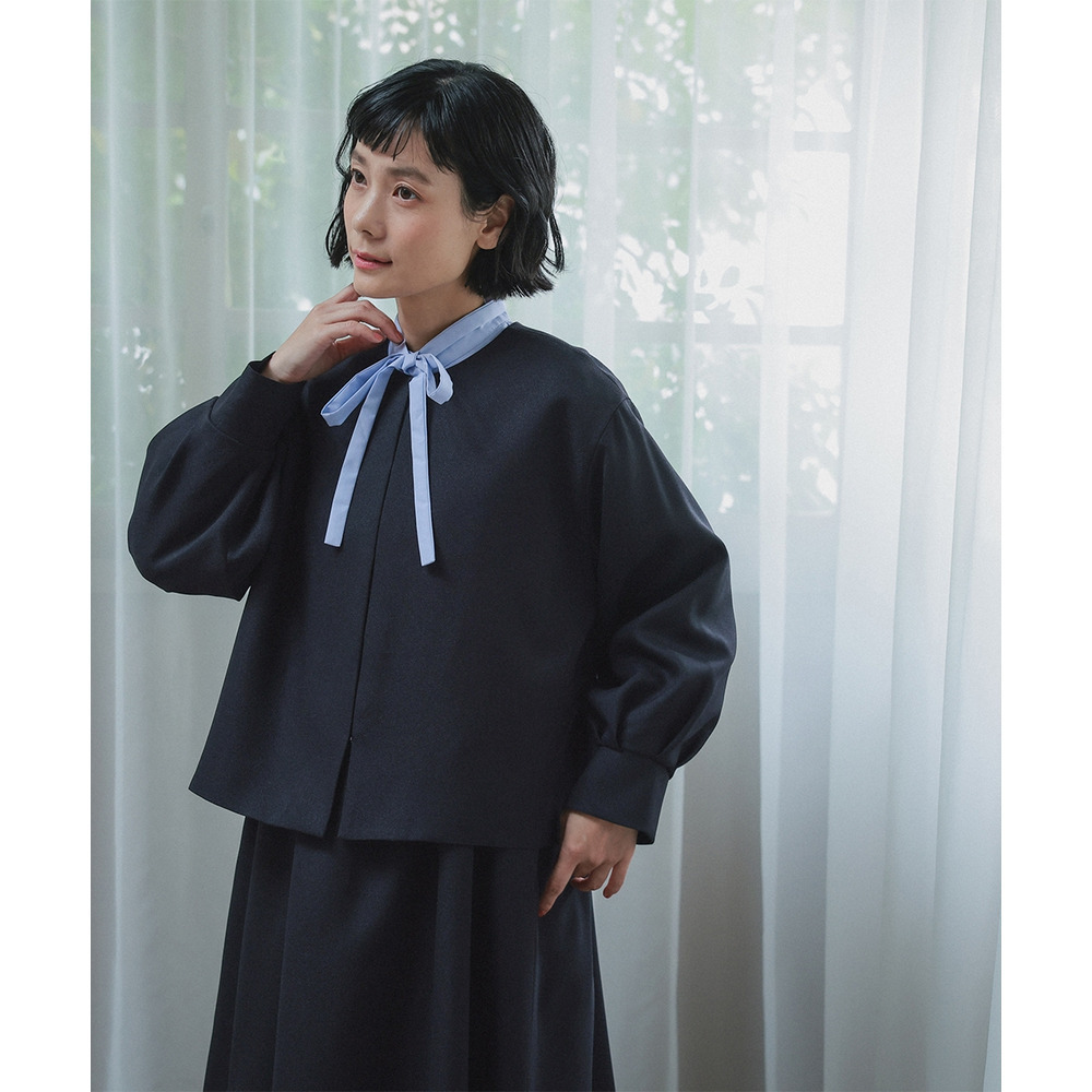 【入学式・卒業式・フォーマル】ドビー織ジャケットアンサンブル3点セット(ジャケット+ブラウス+キャミワンピース) 大きいサイズ Neina19