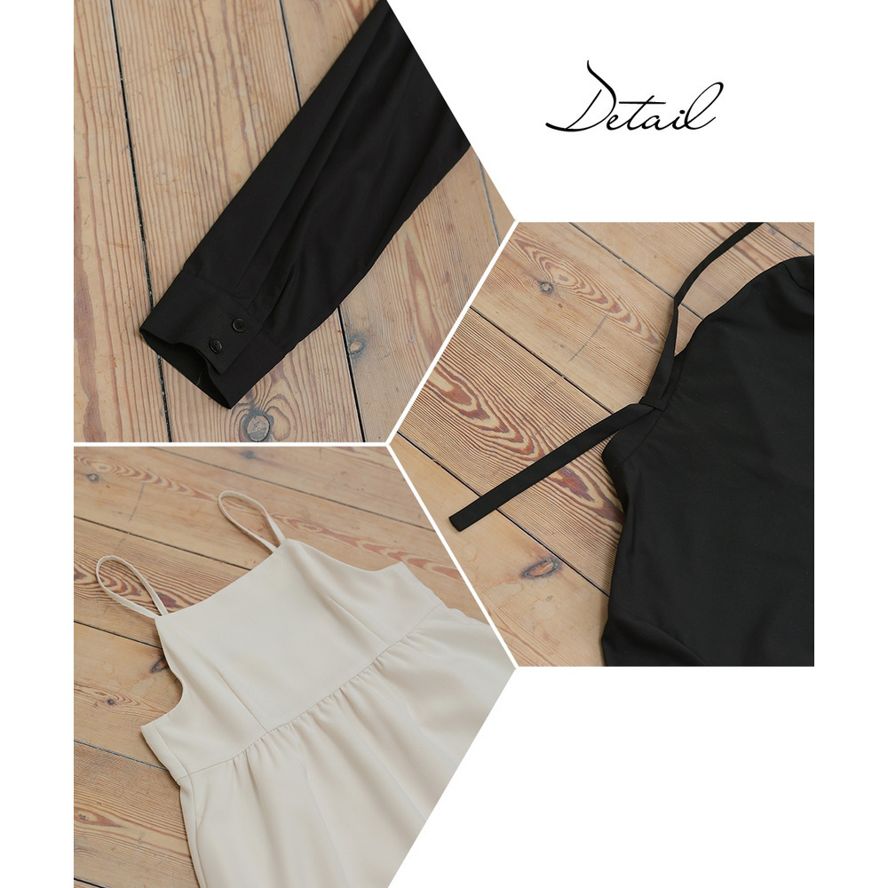 【入学式・卒業式・フォーマル】ドビー織ジャケットアンサンブル3点セット(ジャケット+ブラウス+キャミワンピース) 大きいサイズ Neina28