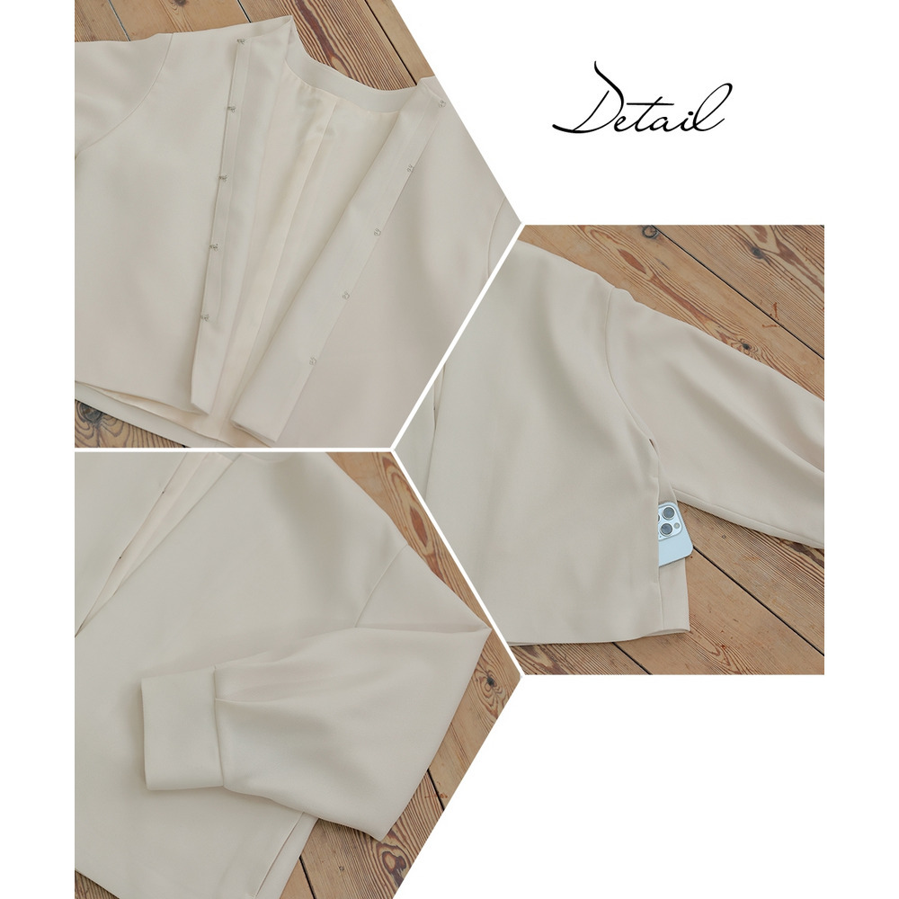 【入学式・卒業式・フォーマル】ドビー織ジャケットアンサンブル3点セット(ジャケット+ブラウス+キャミワンピース) 大きいサイズ Neina30