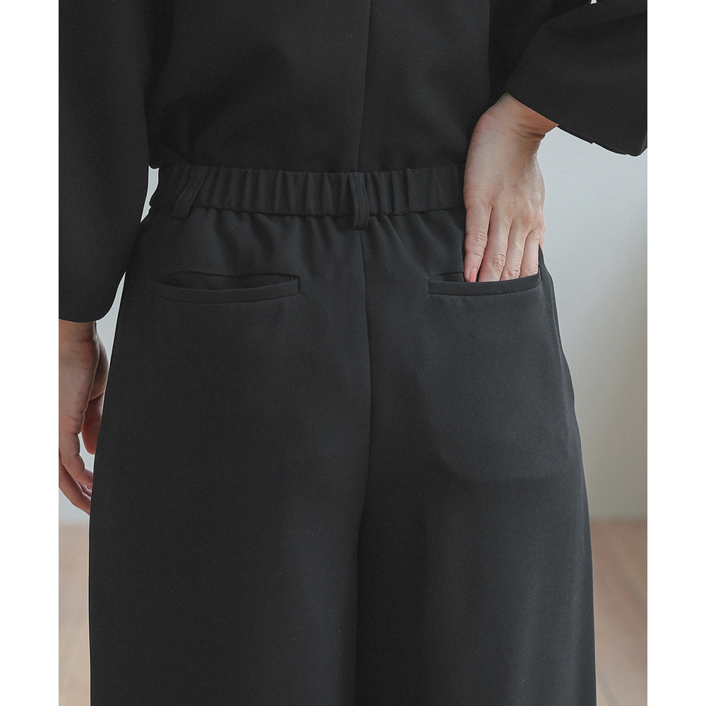 【喪服・礼服】日本製生地使用 洗える防しわバックリボンブラウス+ワイドパンツセットアップスーツ 大きいサイズ Neina30