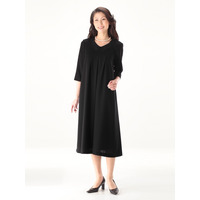 【喪服・礼服】レース衿切替フォーマルワンピース 大きいサイズ