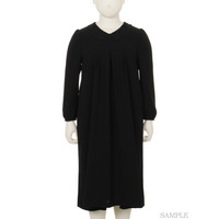 【喪服・礼服】レース衿ブラックフォーマルワンピース 大きいサイズ