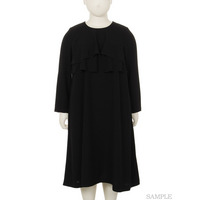【喪服・礼服】ティアードフリルブラックフォーマルワンピース 大きいサイズ
