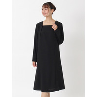 【喪服・礼服】美シルエット日本製の前開き楽ちんワンピース 大きいサイズ