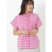 ギンガムチェックシャツ　大きいサイズ レディース