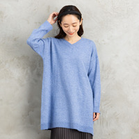  15号(3L) FONTLAB Vネックラメニットチュニック