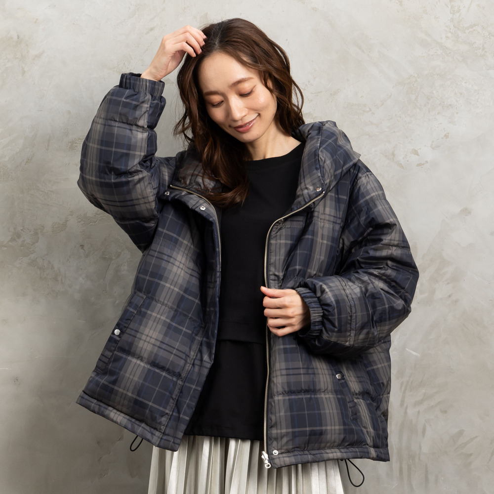 21号(6L~) FONTLAB リバーシブルチェックダウンジャケット1