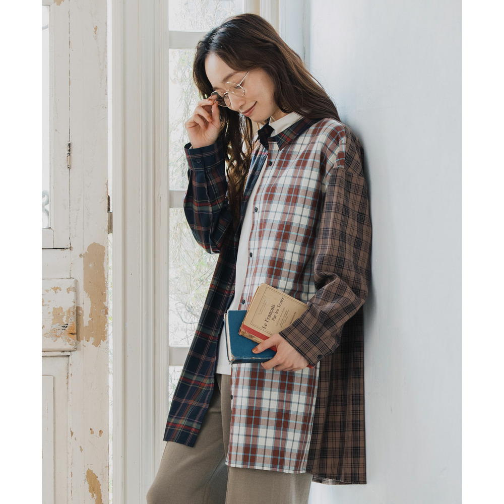 21号(6L～) FONTLAB クレオジーパターンシャツチュニック