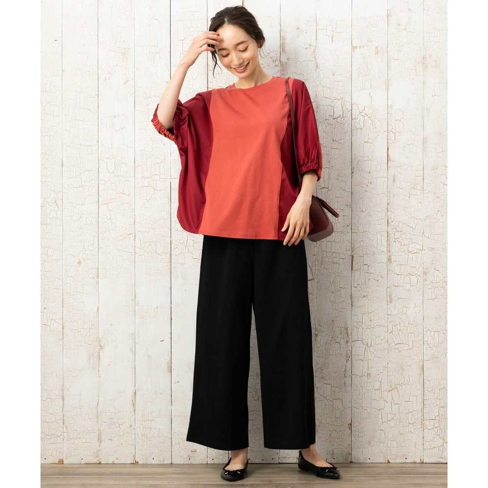 21号(6L~) FONTLAB ドルマンスリーブ布帛コンビカットソー7