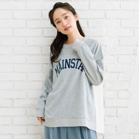 【大きいサイズ】 15号(3L) FONTLAB カレッジロゴシャツコンビスウェット