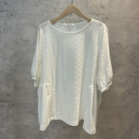 【sabstreet bis】【web限定】【大きいサイズ】 15号(3L) ペプラム風カットレースブラウス