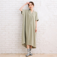 【sabstreet bis】【web限定】【大きいサイズ】 15号(3L) 【COOL・UV・防シワ】ライトジョーゼットスキッパーワンピース