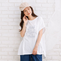 【sabstreet bis】【web限定】【大きいサイズ】 15号(3L) プロバーブステッチエンブロイダリーTシャツ