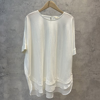 【sabstreet bis】【web限定】【大きいサイズ】 15号(3L) シフォンレイヤードヘムカットソー