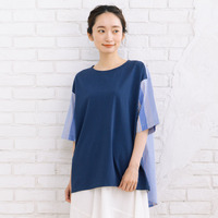 15号(3L) FONTLAB 布帛コンビTシャツ