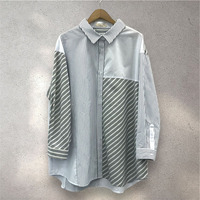 15号(3L) FONTLAB ストライプクレイジーパターンシャツ