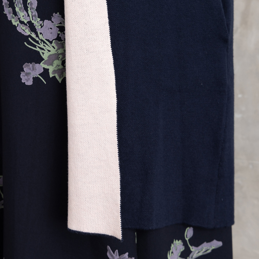 FONTLAB Wフェイス配色コーディガン19