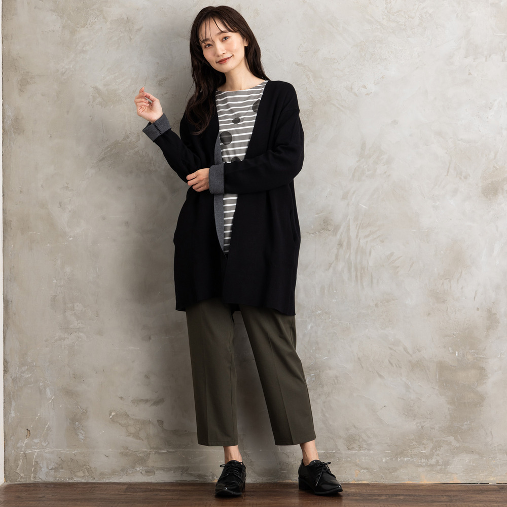 FONTLAB Wフェイス配色コーディガン6