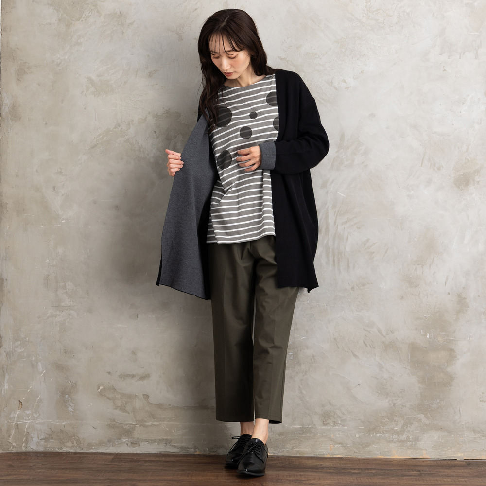 FONTLAB Wフェイス配色コーディガン7