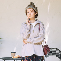 FONTLAB ラメ裏毛ハーフジップスウェット