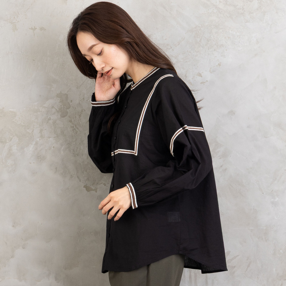 INDESIGN コードエンブロイダリーバンドカラーブラウス10