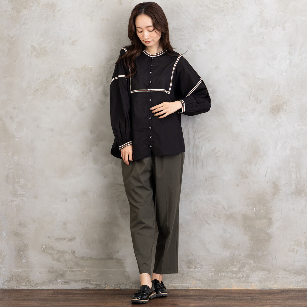 INDESIGN コードエンブロイダリーバンドカラーブラウス8