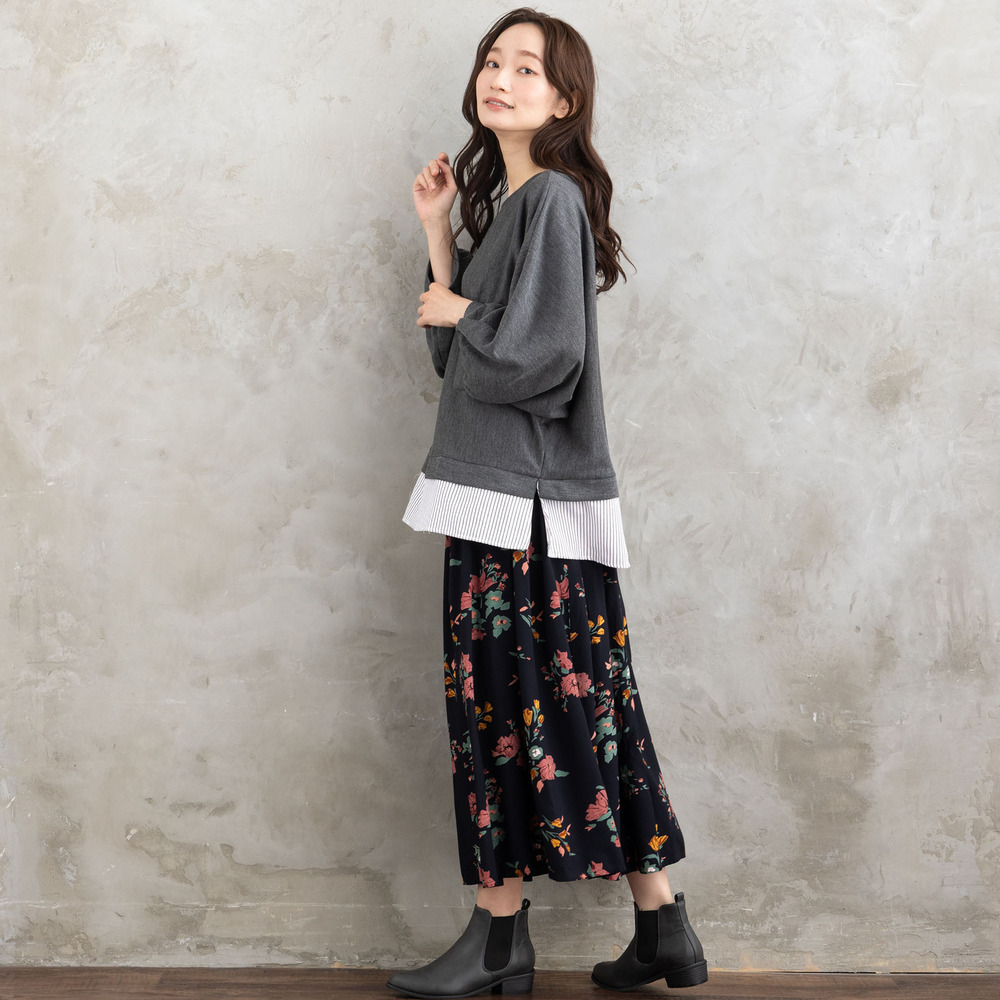 INDESIGN フラワーブーケプリントスカート11