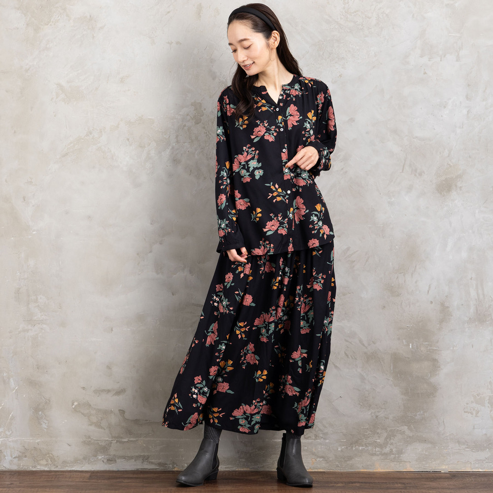 INDESIGN フラワーブーケプリントスカート15