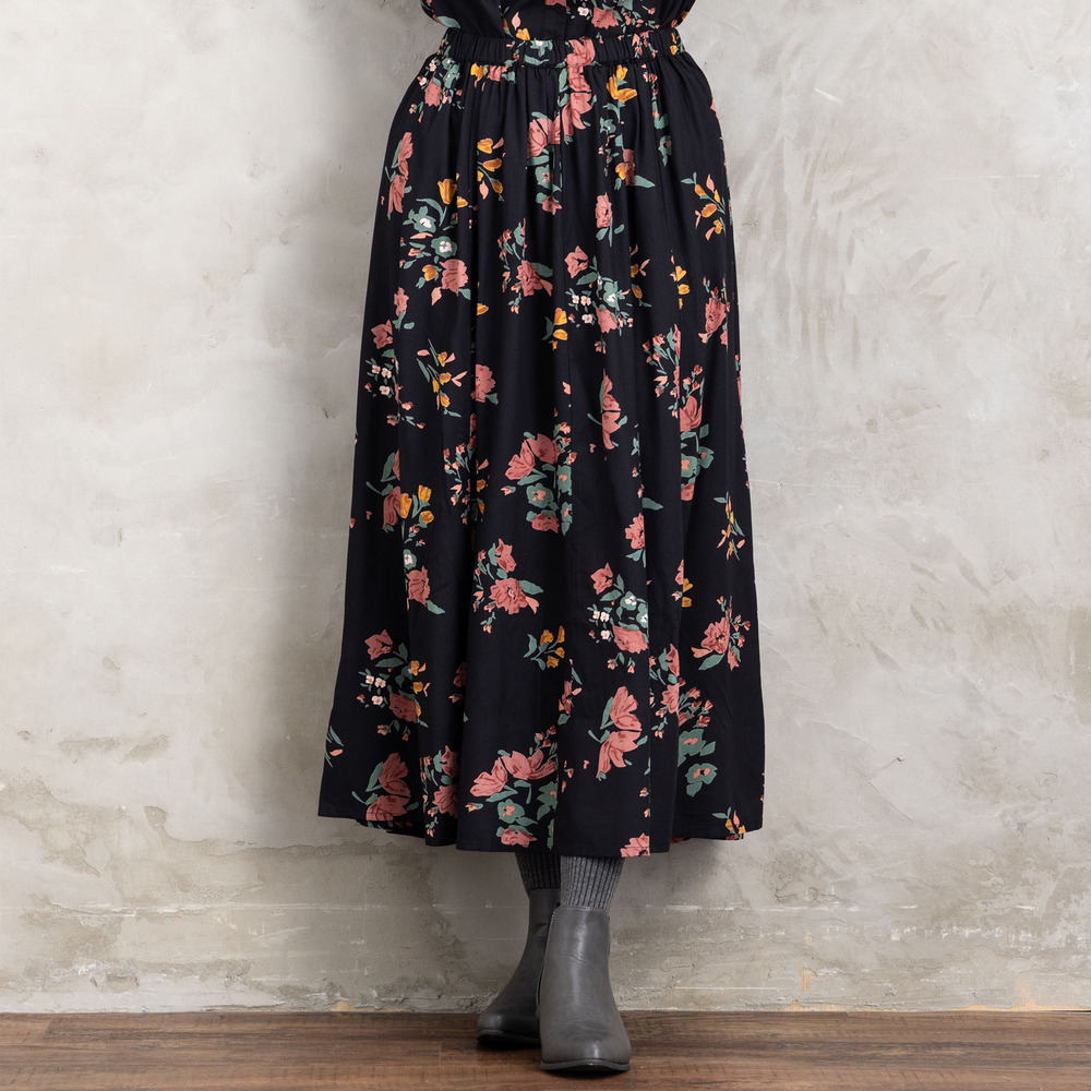 INDESIGN フラワーブーケプリントスカート17