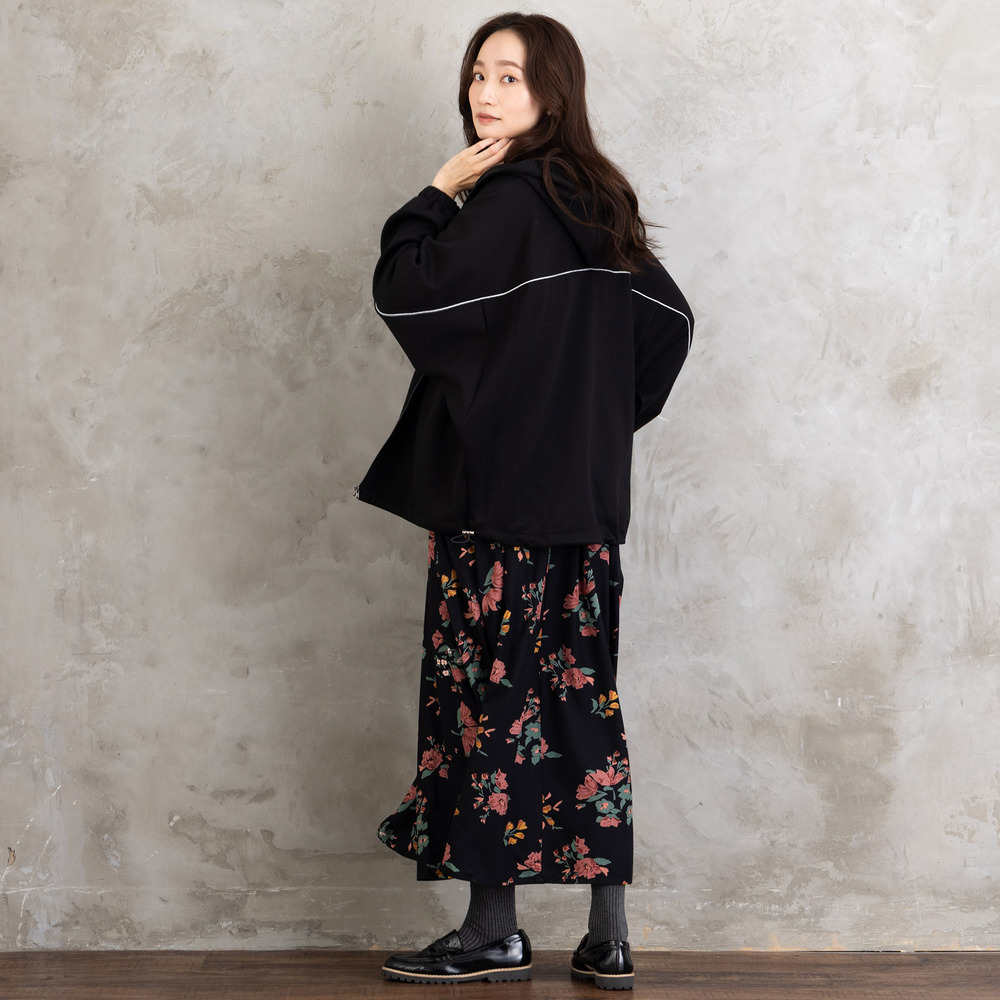 INDESIGN フラワーブーケプリントスカート25