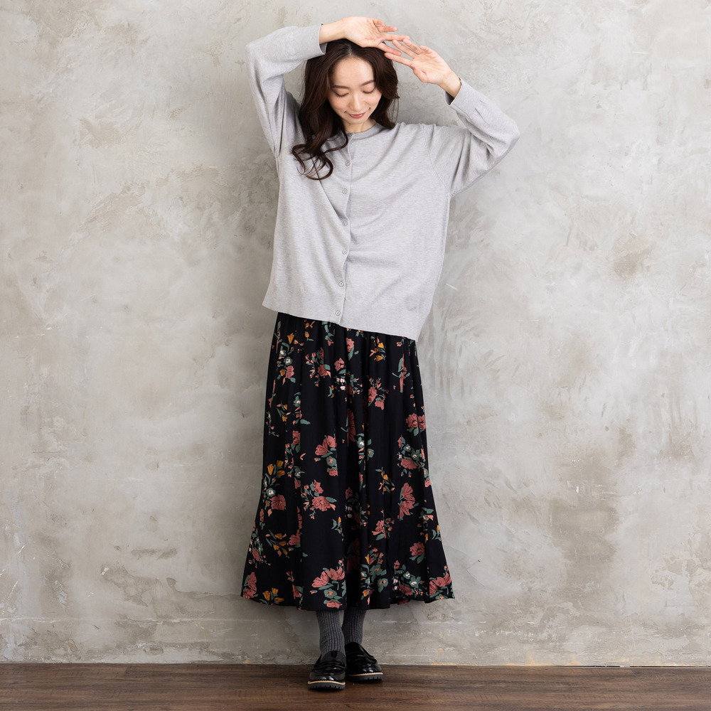 INDESIGN フラワーブーケプリントスカート27