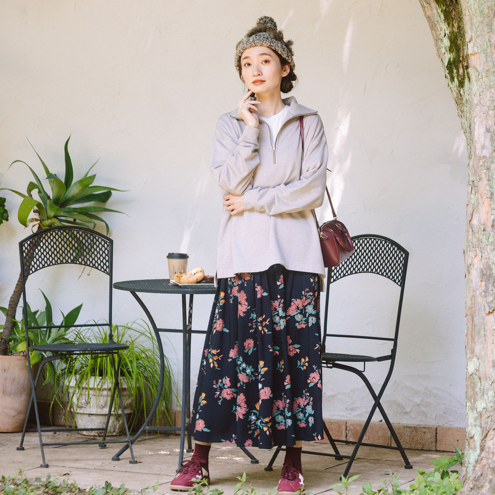INDESIGN フラワーブーケプリントスカート3