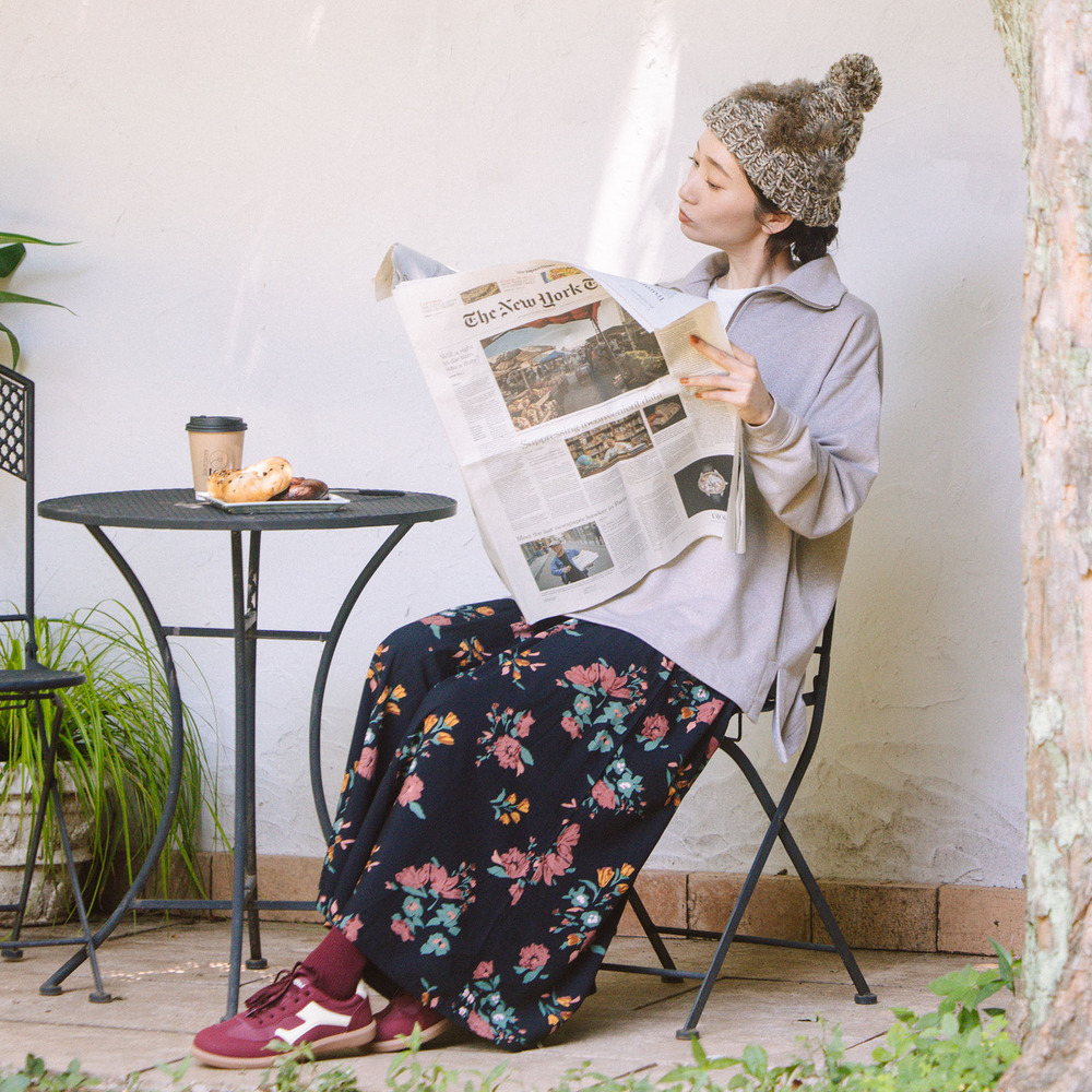 INDESIGN フラワーブーケプリントスカート4