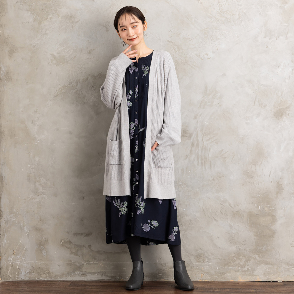 INDESIGN フラワープリントピンタックワンピース15