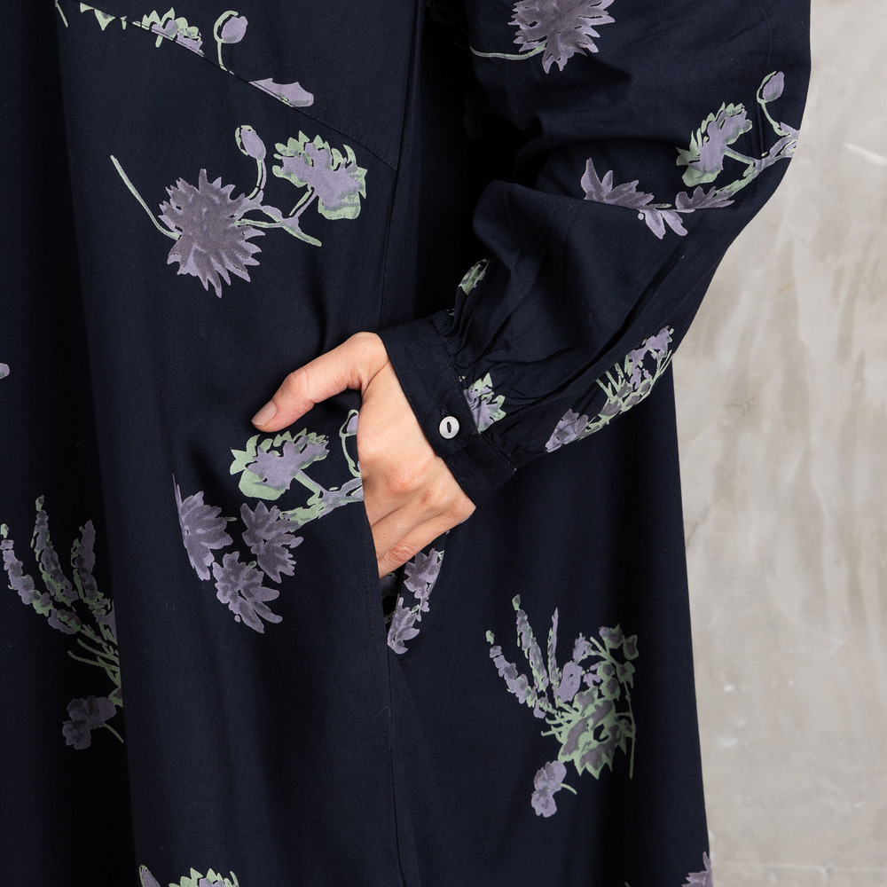 INDESIGN フラワープリントピンタックワンピース21