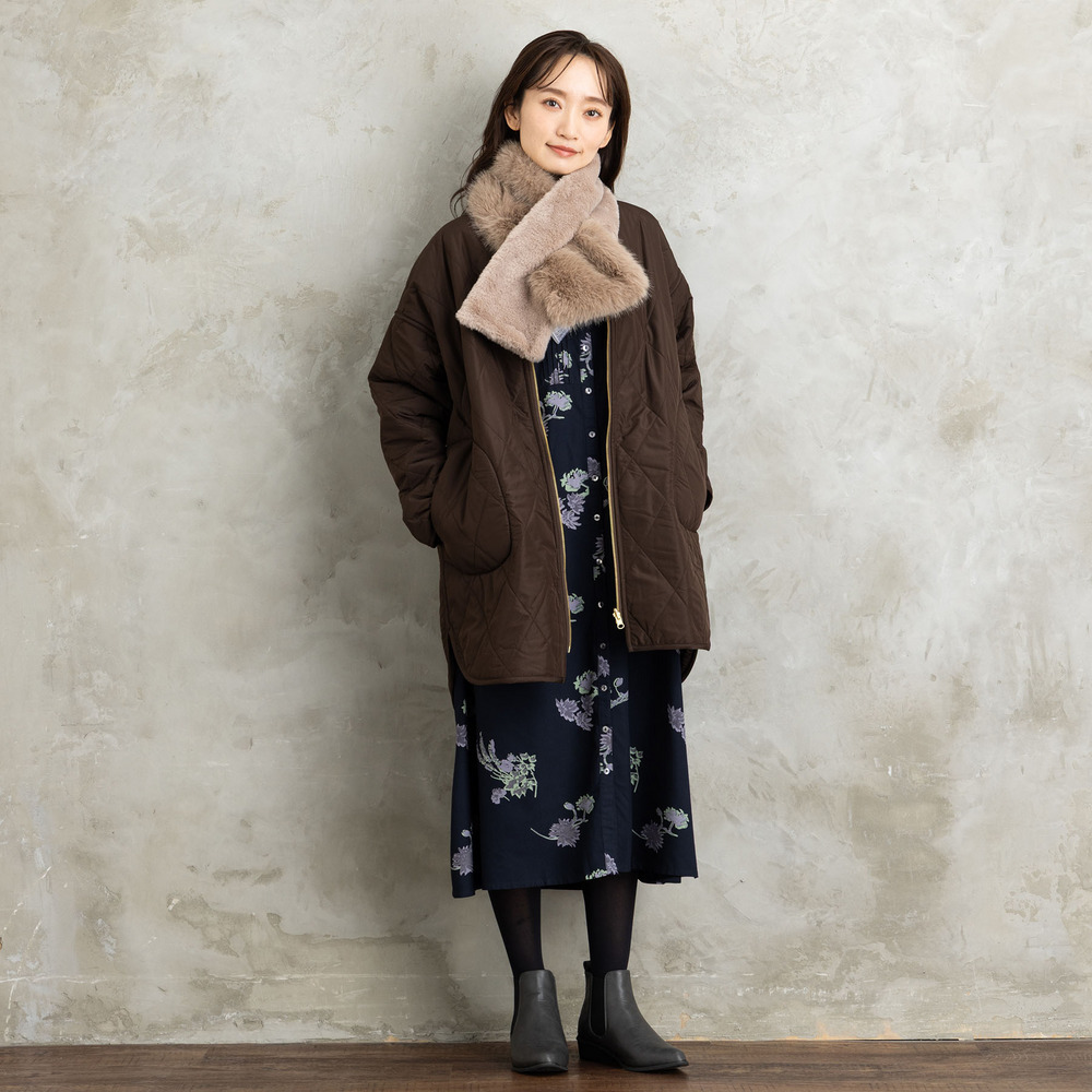 INDESIGN フラワープリントピンタックワンピース23