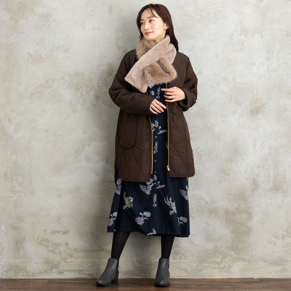 INDESIGN フラワープリントピンタックワンピース24