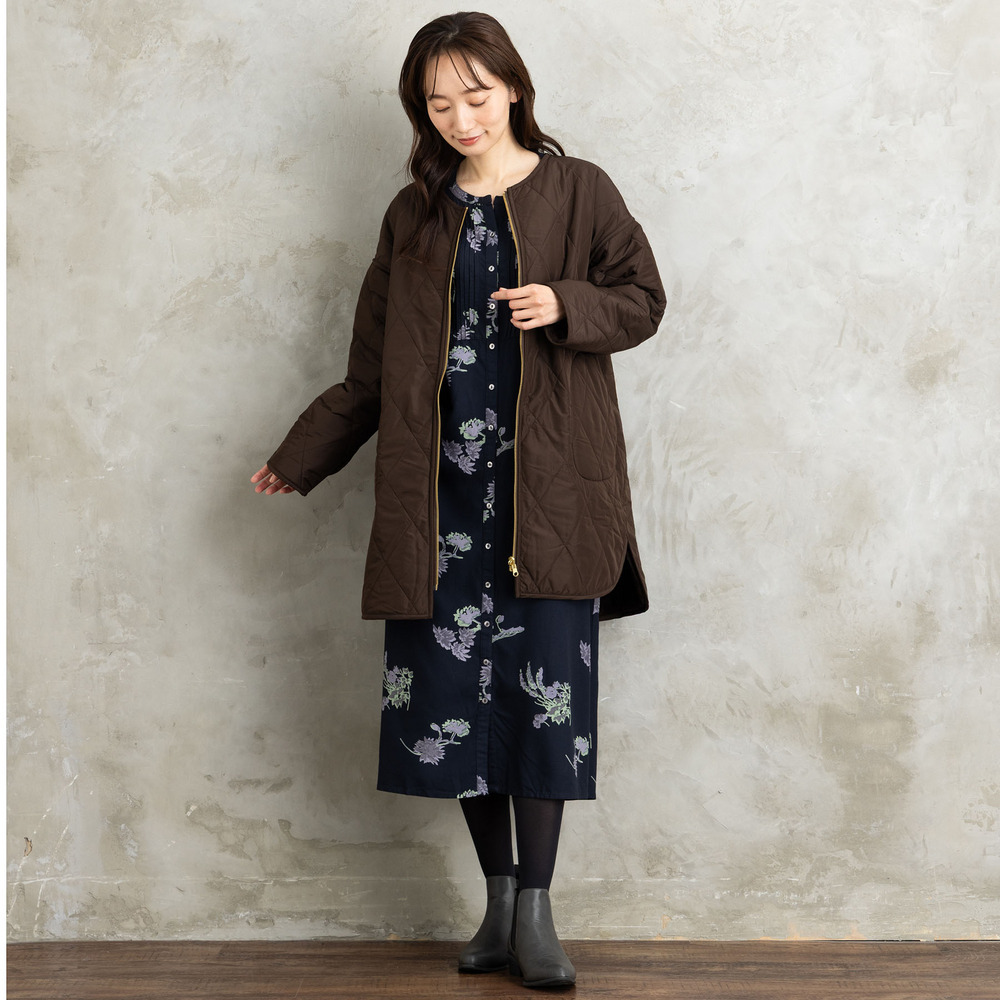 INDESIGN フラワープリントピンタックワンピース25