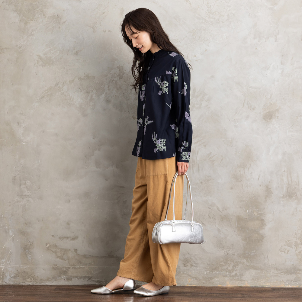 INDESIGN フラワープリントフリルカラーブラウス12