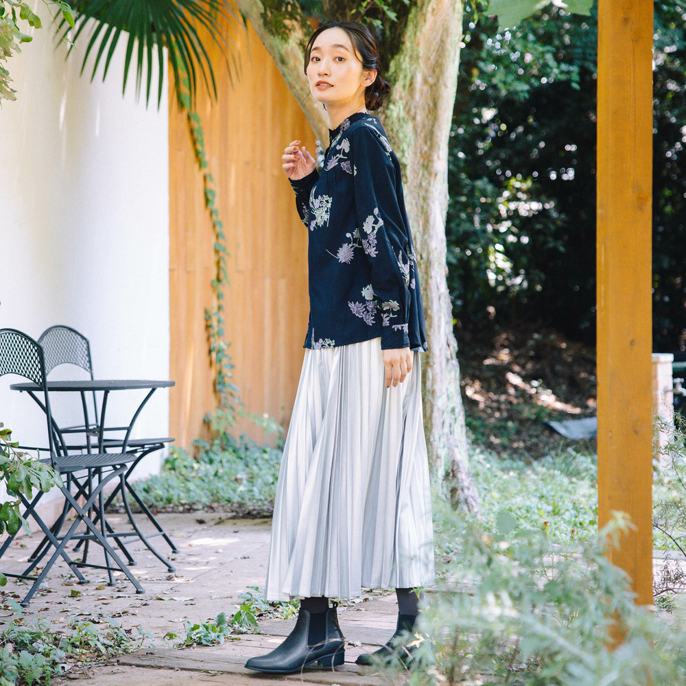 INDESIGN フラワープリントフリルカラーブラウス5