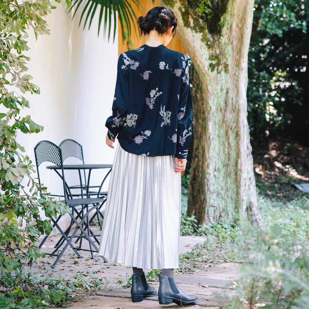 INDESIGN フラワープリントフリルカラーブラウス6