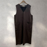 FONTLAB マシュマロスウェードVネックジャンパースカート