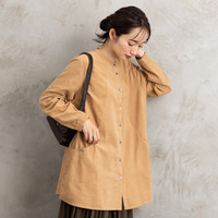 INDESIGN コーデュロイバンドカラーシャツ