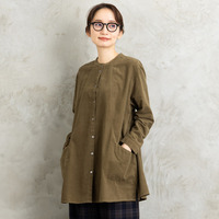 INDESIGN コーデュロイバンドカラーシャツ