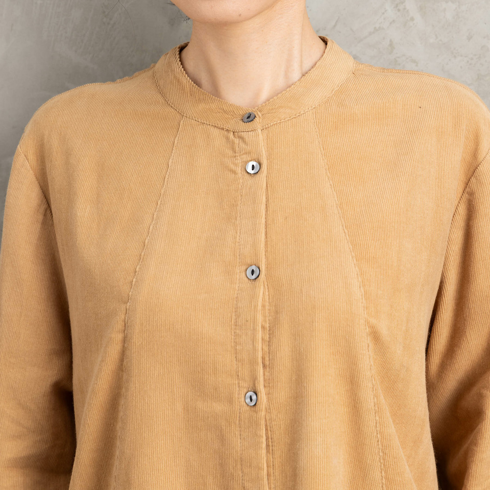 INDESIGN コーデュロイバンドカラーシャツ11